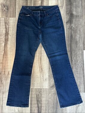 LOFT Dark Blue Flare Jeans - Curvy Fit